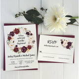 Marsala Floral Wedding Invitation-Wedding Invitation Suite-Love of Creating Design Co.