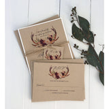 rustic marsala wedding invitation