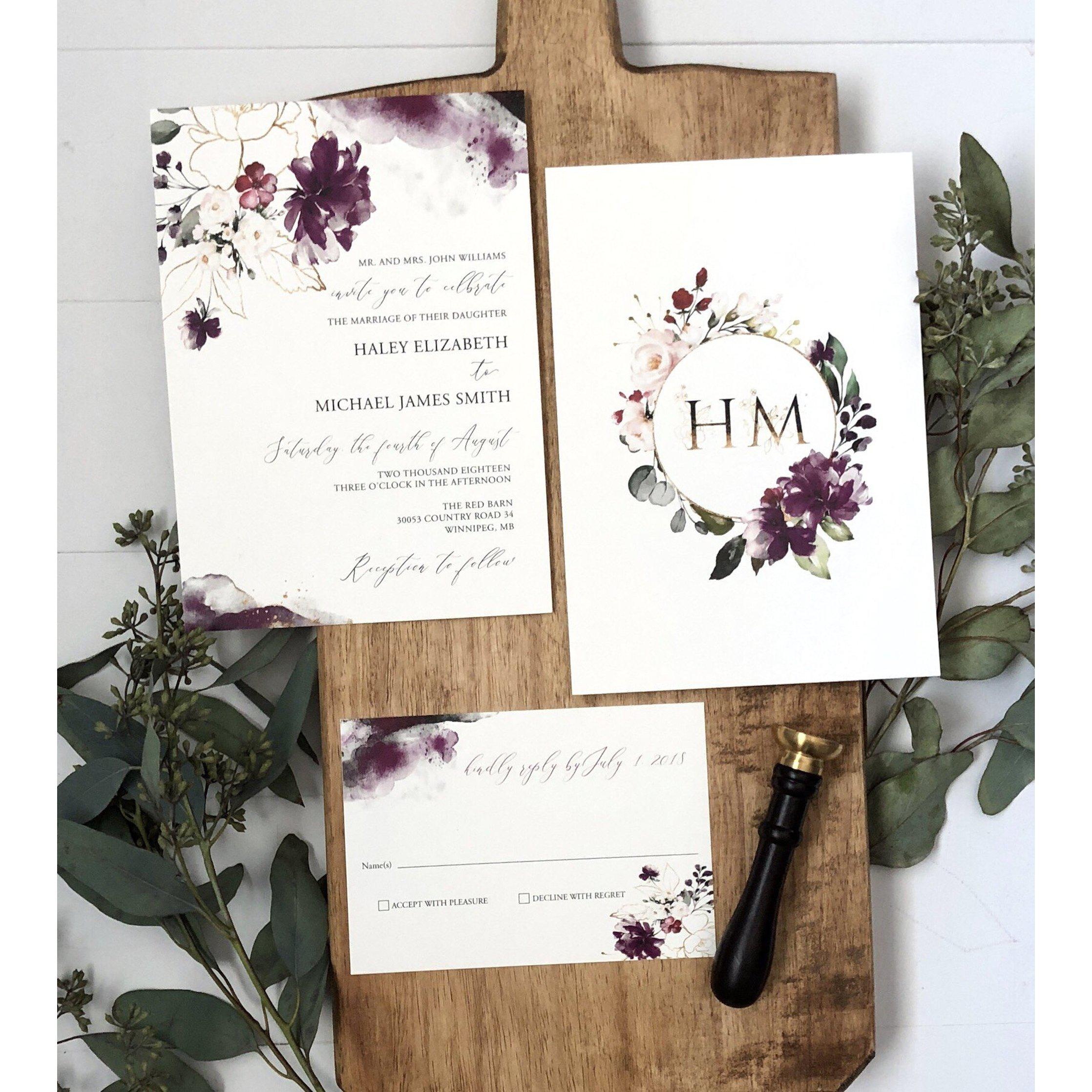 Elegant Purple Invitations