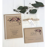 Lace Wedding Invitation, Boho Chic, Pink Floral-Wedding Invitation Suite-Love of Creating Design Co.