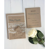 Rustic Kraft and Lace-Wedding Invitation Suite-Love of Creating Design Co.
