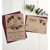 marsala wedding invitation