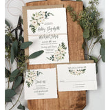 vintage floral wedding invitation
