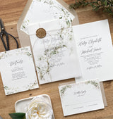 Rustic Greenery Vellum Wrap Wedding Invitation