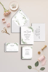 Rustic Greenery Wedding Invitation Suite Printable
