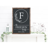Established Family Name Wood Sign