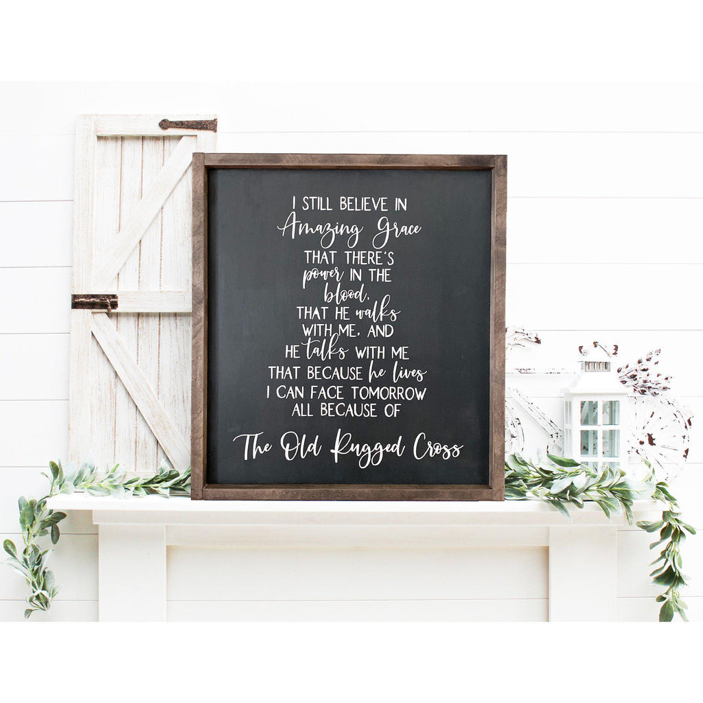 Old Rugged Cross Sign The Old Rugged Cross Wood Sign - Cotton Willow Design Co.