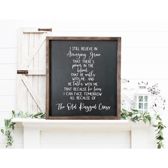 The Old Rugged Cross Wood Sign