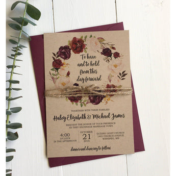 rustic wedding invitation