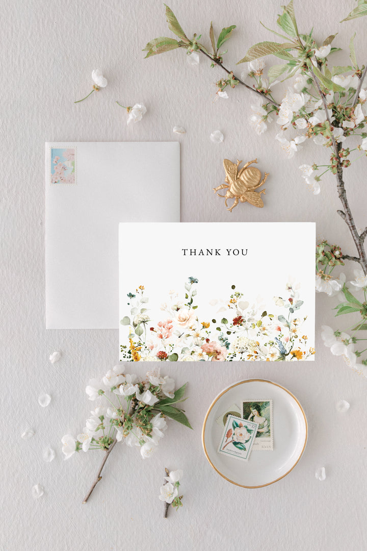 Delicate Floral Thank You Cards