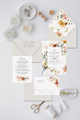Wildflower Wedding Invitation Custom Printable