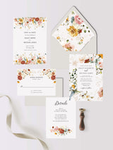 Spring Summer Wildflower Wedding Invitation Template