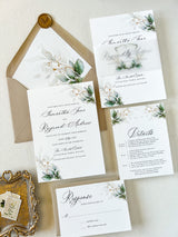 Greenery Crest Wedding Invitation Suite