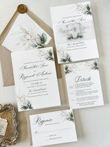 Greenery Crest Wedding Invitation Suite