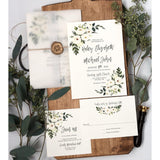 modern elegant floral wedding invitation