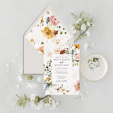 Spring Summer Wildflower Wedding Invitation Template