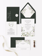 Romantic Wildflower Wedding Invitation Suite