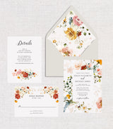 Spring Summer Wildflower Wedding Invitation Template