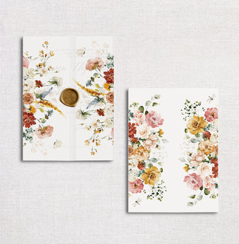 Summer Wildflower Floral Vellum Invitation Wrap Jacket for 5 x 7 Invitation